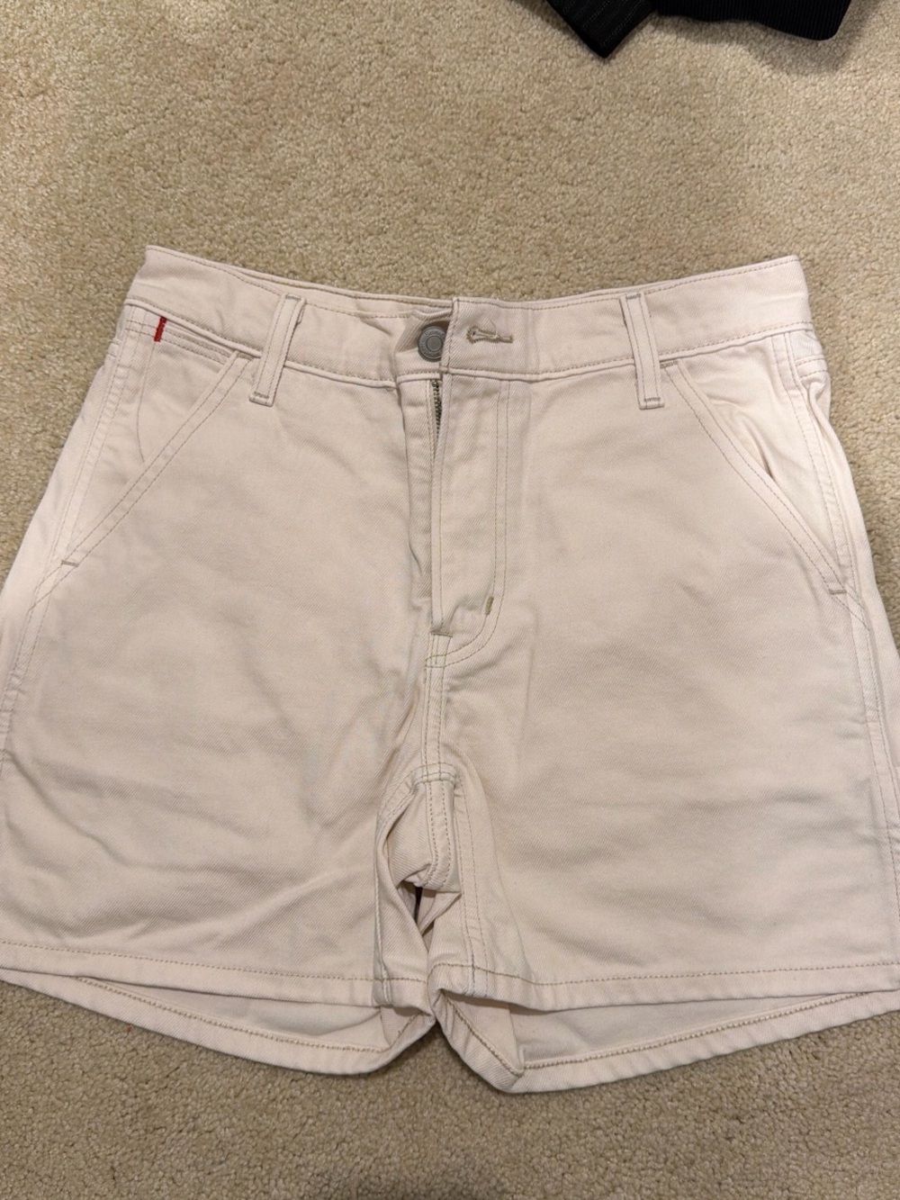 Women's Cream Flat Front Shorts - Classic Everyday Style